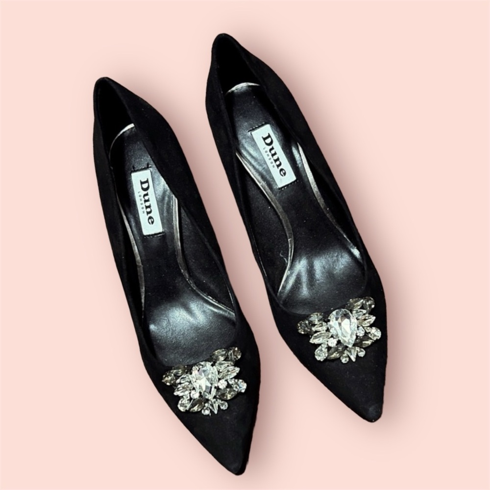 Beautiful DUNE LONDON black suede heels.  Never worn. Sz 7.5